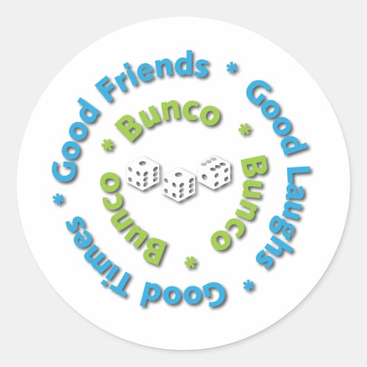 bunco goeie vrienden ronde sticker (Voorkant)