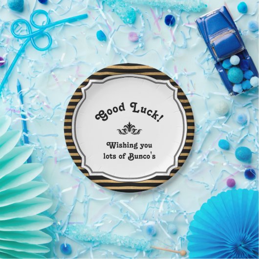 Bunco Good Luck Bord Black Gold Stripes (Feest)