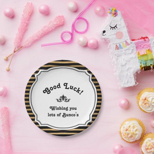 Bunco Good Luck Bord Black Gold Stripes (Feest)