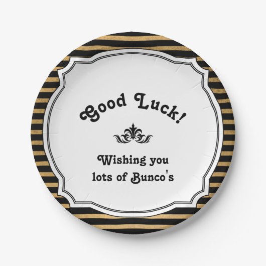 Bunco Good Luck Bord Black Gold Stripes (Voorkant)