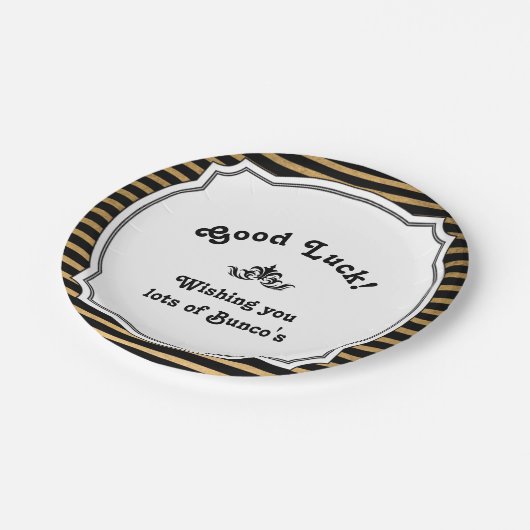 Bunco Good Luck Bord Black Gold Stripes (Gekanteld)
