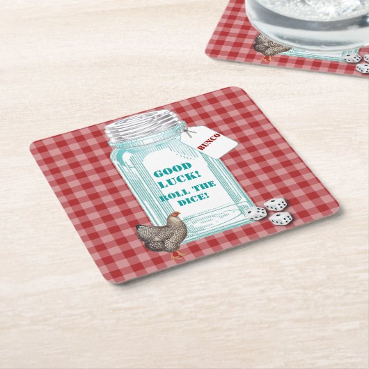 Bunco Good Luck Roll the Dice Country Western Kartonnen Onderzetters (Schuin)