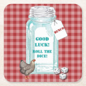 Bunco Good Luck Roll the Dice Country Western Kartonnen Onderzetters (Voorkant)