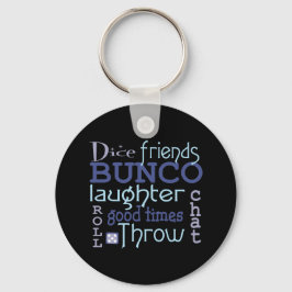 Bunco Good Times Dice Friends Modern Blue & Paars Sleutelhanger