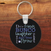 Bunco Good Times Dice Friends Modern Blue & Paars Sleutelhanger (Voorkant)