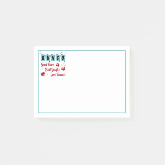 Bunco Good Times Friends Retro Dice Post-it® Notes (Voorkant)
