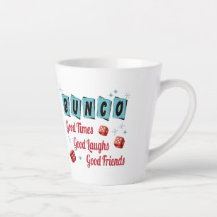 Bunco Good Times Friendship Dice Retro Latte Mok