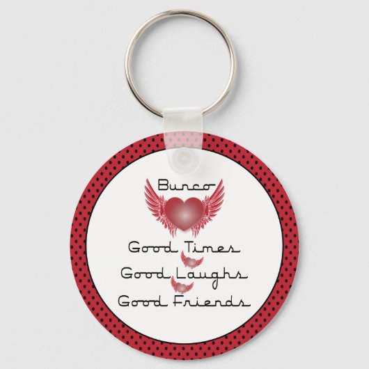 Bunco - Good Times, Laughs, Friends - Retro Heart Sleutelhanger (Voorkant)