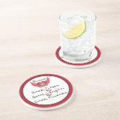 Bunco - Good Times, Laughs, Friends - Retro Heart Zandsteen Onderzetter (Zijkant)