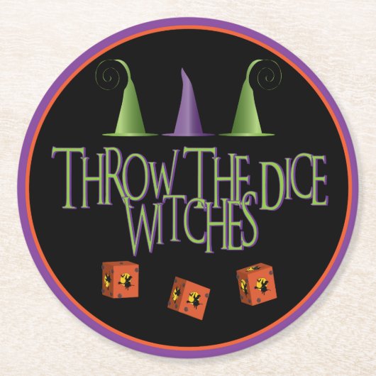 Bunco gooi de dobbelstenen ronde kartonnen onderzetter (Voorkant)