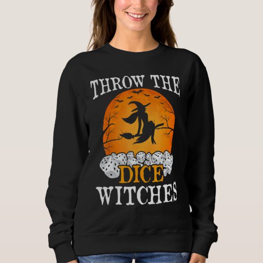 Bunco gooit de Dice Witches Bunco Game Halloween Trui (Voorkant)