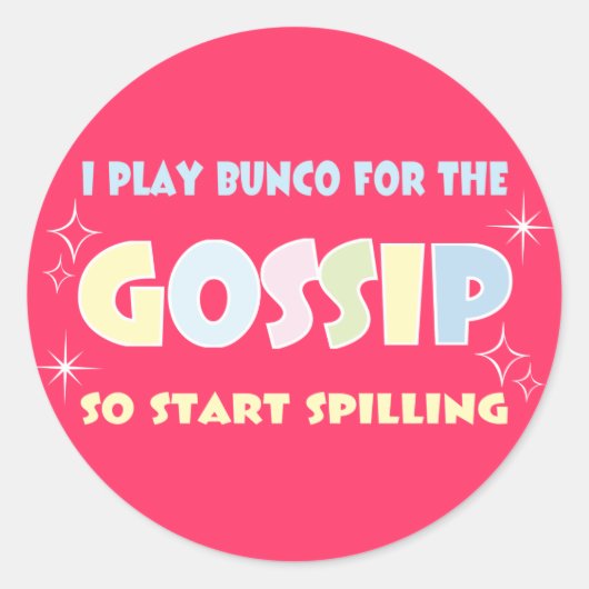 Bunco Gossip Ronde Sticker (Voorkant)