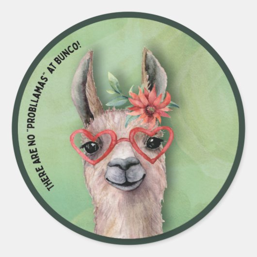 Bunco Grappig Quote Lllama Ronde Sticker (Voorkant)
