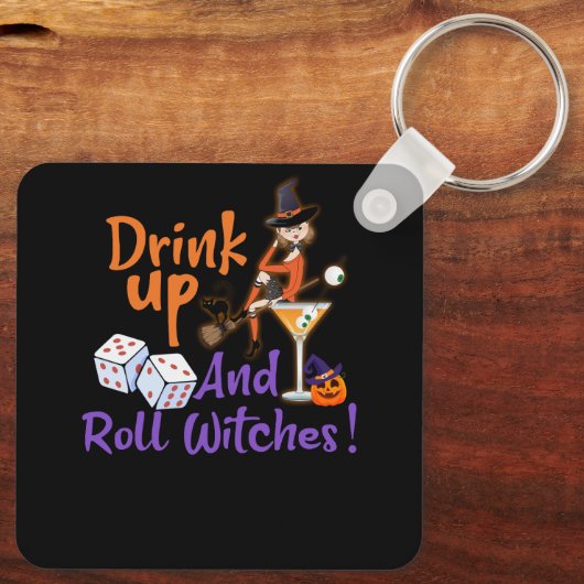 Bunco Halloween Drink Omhoog en Roll Witches Dice Sleutelhanger (Achterkant)