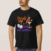 Bunco Halloween Drink Omhoog en Roll Witches Dice T-shirt (Voorkant)