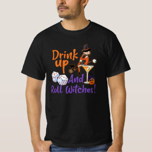 Bunco Halloween Drink Omhoog en Roll Witches Dice  T-shirt