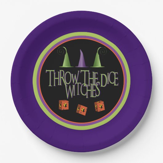 Bunco Halloween October Funny Dice Papieren Bordje (Voorkant)