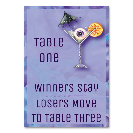 Bunco Halloween Table Card - Tabel 1 Drink Kaart (Voorkant)