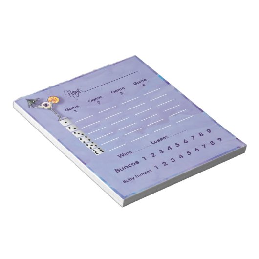 Bunco Halloween Thema - Score Pad/Score Sheet Notitieblok (Schuin)