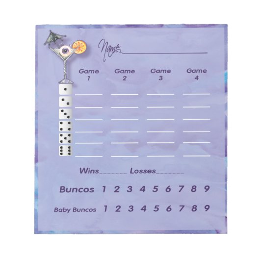 Bunco Halloween Thema - Score Pad/Score Sheet Notitieblok (Voorkant)