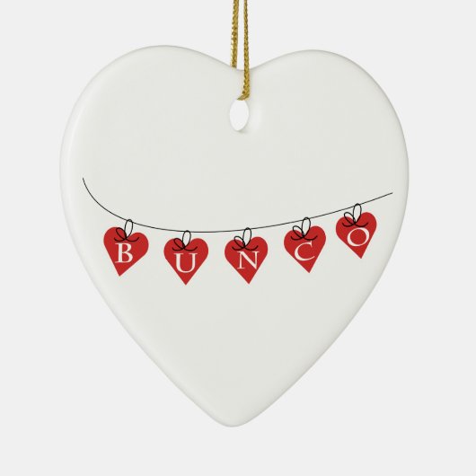 Bunco Heart Banner Keramisch Ornament (Rechts)