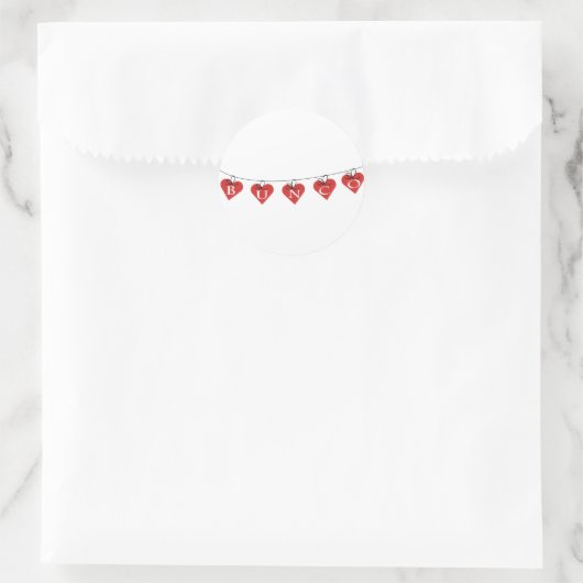 Bunco Heart Banner Ronde Sticker (Tas)