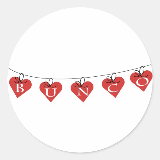 Bunco Heart Banner Ronde Sticker (Voorkant)
