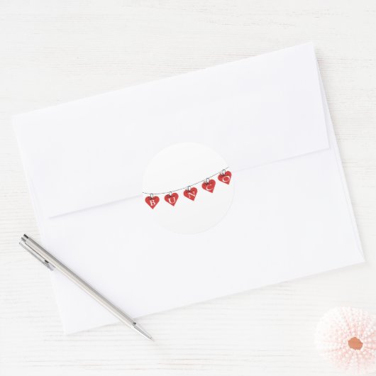 Bunco Heart Banner Ronde Sticker (Envelop)