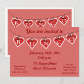 Bunco Heart Banner Uitnodiging (Voorkant / Achterkant)
