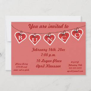 Bunco Heart Banner Uitnodiging
