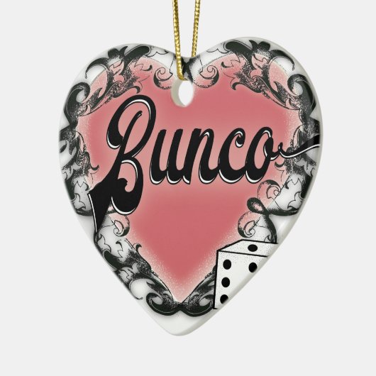 Bunco Heart tattoo Holiday ornament (Links)