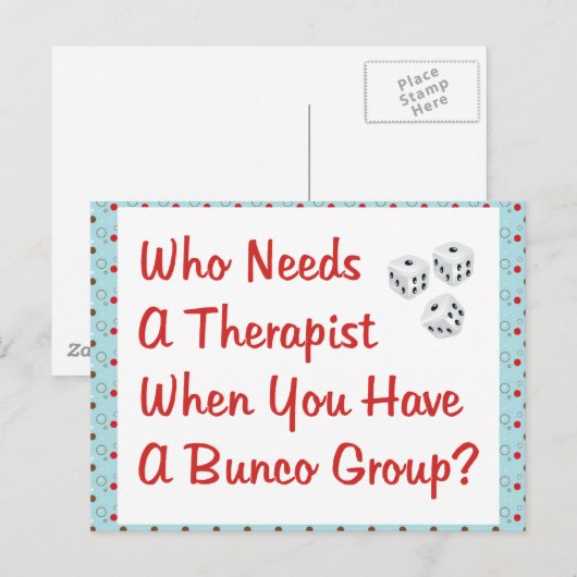 bunco heeft een therapeut nodig briefkaart (Voorkant / Achterkant)