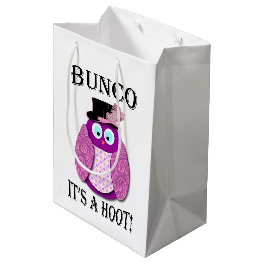 Bunco Het is een Hoot Medium Cadeauzakje (Achterkant Gekanteld)