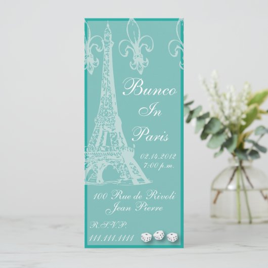 Bunco in Parijs uitnodiging door Artinsped (Staand voorkant)