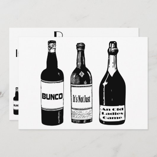 Bunco Invite Kaart (Voorkant / Achterkant)