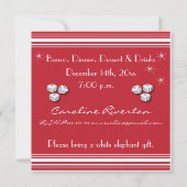 Bunco Invite - Laten we eten, Bunco spelen en Merr Kaart (Achterkant)