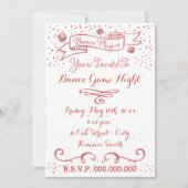 Bunco Invite - Ribbon en Dice Kaart (Voorkant)