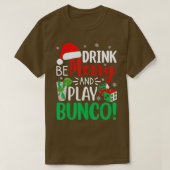 Bunco Kerst Drink Merry Spelen Bunco Dice Ugly S T-shirt (Design voorkant)