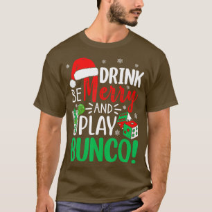 Bunco Kerst Drink Merry Spelen Bunco Dice Ugly S T-shirt