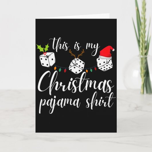 Bunco Kerst Pyjama Dobbelspel Avond  Kaart (Voorkant)