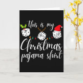 Bunco Kerst Pyjama Dobbelspel Avond  Kaart (Gele Bloem)