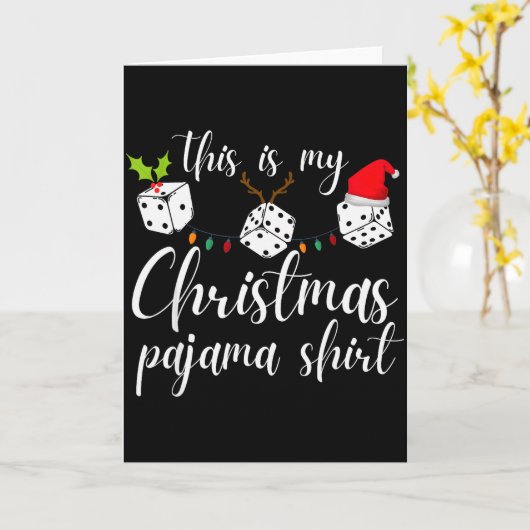 Bunco Kerst Pyjama Dobbelspel Avond Kaart (Gele Bloem)