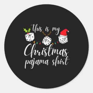 Bunco Kerst Pyjama Dobbelspel Avond  Ronde Sticker