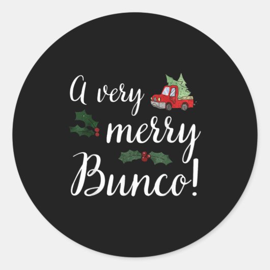 Bunco Kerstcadeau Zeer vrolijke Bunco Ronde Sticker (Voorkant)