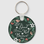 Bunco-kerstfeestdag met ijsbloemen sleutelhanger (Voorkant)