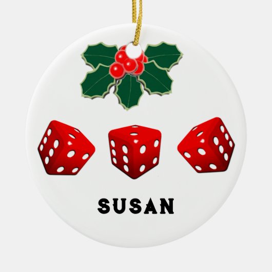 Bunco Kerstmis Keramisch Ornament (Voorkant)