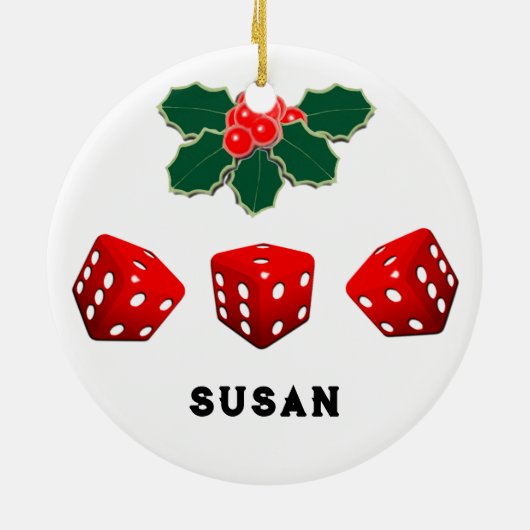 Bunco Kerstmis Keramisch Ornament (Achterkant)