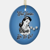 Bunco kerstversiering - Retro What Number Keramisch Ornament (Rechts)