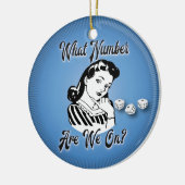 Bunco kerstversiering - Retro What Number Keramisch Ornament (Links)