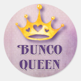 Bunco Koningin Kroonfeest Ronde Sticker